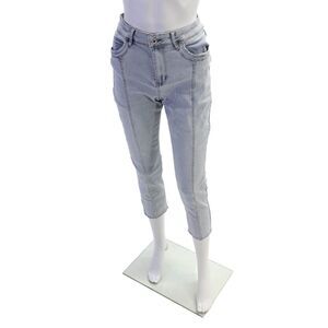 CyC Coco Y Club Womens Midrise Rhinestone Straight Leg Denim Pants Size 8